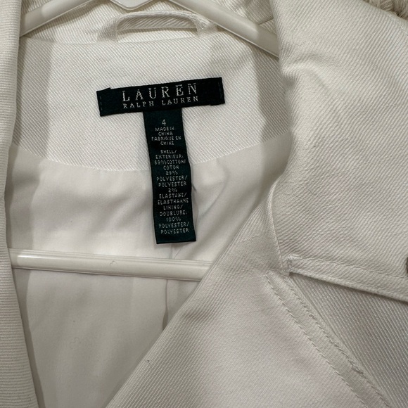 SZ 4 - Ralph Lauren White Women's Moto Jacket—fully lined - Picture 4 of 12